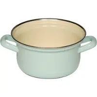 Riess Casserole avec bord chromé Ø14cm 0,8L Pastel Turquoise Émail
