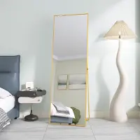 CDGlobal Miroir sur pied 162x53 cm, cadre noir, Grand miroir mural ou miroir à poser miroir intégral pour chambre à coucher, salon, couloir, antidéflagrant miroir d'habillage