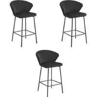 Leobert Lot de 3 tabourets GATTA Valora noirs | Lot de 3 tabourets GATTA modernes et élégants