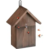 Relaxdays Maison pour coccinelles, hôtel pour coccinelles de jardin, à suspendre, bois non traité, hôtel à insectes pour coccinelles, marron