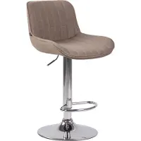 CLP Tabouret de bar Lentini, revêtement en tissu, pivotant et réglable en hauteur | Couleur : taupe. Structure : chromée