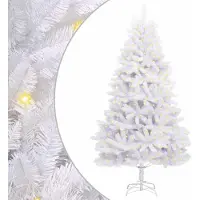 Syfax Sapin de Noël artificiel 300 LED PVC et Acier Blanc