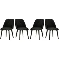 LeafDesign Chaise de salle à manger 4x "MONTI 3", noir, kronos 7, coutures : Rombus,kronos 7