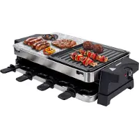 Syntrox Germany Raclette für 8 Personen | heißer Stein | 1500W | Antihaftbeschichtet - Bernus / A-Ware