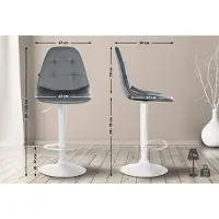 CLP Tabouret de bar Elmore similicuir W gris