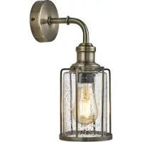 Searchlight Pipes Applique à 1 flamme, Laiton antique Avec Design Bulles de verre