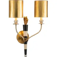 Flambeau Applique murale or et noir, 2xE14x40W, métal, dimensions : 58,5 x 41,5 x 23 cm, IP20,