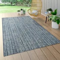 Paco Home Tapis d'extérieur pour terrasse et balcon, motif géométrique, moderne, bleu, dimensions 80 x 150 cm