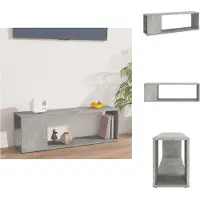 vidaXL Armoire TV gris béton 100x24x32 cm Bois composite - Meuble TV