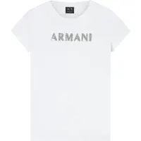 Armani Exchange pour femme. XW002106AF10356U0002 T-shirt Slim Fit blanc (L), Casuel, Coton, Manche courte