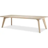 Casa Padrino Luxe Table de salle à manger en bois massif couleur naturelle 280 x 110,5 x H. 76 cm - Table de cuisine rectangulaire en chêne - Meubles de salle à manger en bois massif - Qualité de luxe