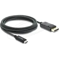 DeLOCK Koaxiales USB Type-C zu DisplayPort Kabel (DP Alt Mode) 4K 60 Hz mit Gefl (2 m), Câble vidéo, Noir