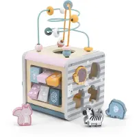Vigatoys VIGA PolarB Activity Box : centre de jeux éducatif en bois 5 en 1 avec cube