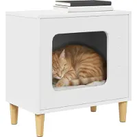 vidaXL Maison pour chats Blanc 51 x 30 x 52 cm Bois composite