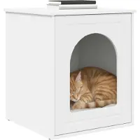 vidaXL Maison pour chat blanche 53 x 52 x 62 cm en aggloméré