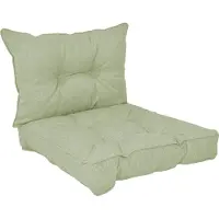 Pokar Coussin d'assise Lounge Coussin d'assise pour chaise, Couleur:Vert, Taille:Lot de 2 (60x60 + 60x40)