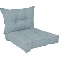 Pokar Coussin d'assise Lounge Coussin d'assise pour chaise, Couleur:Bleu, Taille:Lot de 2 (60x60 + 60x40)