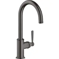 Axor Robinet de cuisine monocommande AXOR Montreux, modèle 260, avec douchette pivotante, finition noir brossé
