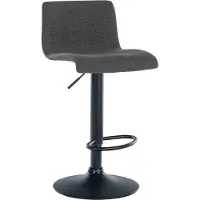 CLP Tabouret de bar Branford, réglable en hauteur et pivotant à 360°, couleur gris foncé. Matériau : tissu