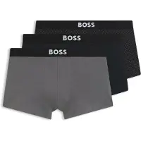BOSS pour homme. 50549832 Lot de 3 caleçons avec logos gris, noir (XXL), Homewear, Coton