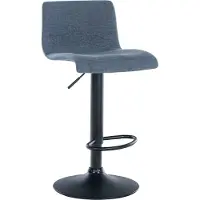CLP Tabouret de bar Branford, réglable en hauteur et pivotant à 360°, couleur bleue, revêtement en tissu