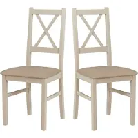 LeafDesign Chaise de salle à manger en bois - Chaise hêtre massif - Chaise salle à manger set de 2 - Chaise en bois - Chaise de table - Chaise de cuisine set de 2 NILO 10 cashmere