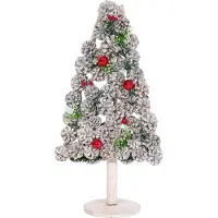 Mendler Sapin de Noël décoratif HWC-M17, Arbre de Noël décoration de Noël, pommes de pin en bois 60x32x17cm