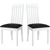 LeafDesign Chaise de salle à manger, bois chêne massif Chaise Chaise de cuisine - Set 2x Roma 9 blanc