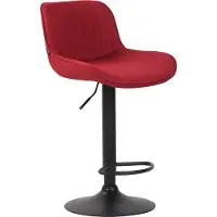 CLP Tabouret de bar Lentini, revêtement en tissu, pivotant, avec réglage de la hauteur | Couleur : rouge, Structure : noire