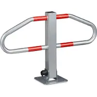 Relaxdays Barrière de parking , barrière manuelle, 2 clés, bandes réfléchissantes, dimensions : 47 x 70 x 18 cm, couleur argent