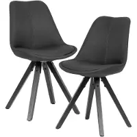 Wohnling Lot de 2 chaises de salle à manger anthracite avec pieds noirs Chaise scandinave |