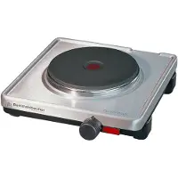 Rommelsbacher Plaque de cuisson simple AK 1599/E, àautomatique, 1500 watts, 145 mm, en acier inoxydable