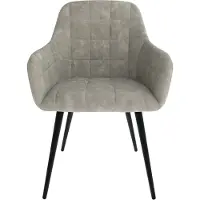 Pokar Chaise de salle à manger Chaise rembourrée , Couleur:Gris, Pièces:1