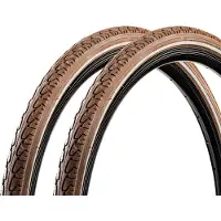 Meghna Pneus de vélo City Trekking Tour 2, 28 x 1,5 pouces, marron avec bandes réfléchissantes