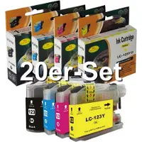 Starlet24 Cartouches d'encre D&C remplaçant le lot de 20 Brother L-123x (BK/C/M/Y)