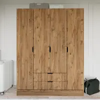 Skye Decor , 1600-140 - Noyer, armoire, noyer, PANNEAUX DE PARTICULES 100 % MÉLAMINÉS, 140 x 45 x 182 cm