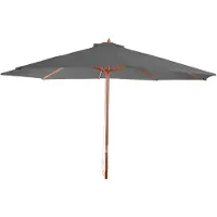 Mendler Parasol Florida, Parasol De Jardin, Parasol De Marché, Ø 3,5 M, Polyester/Bois, 7 Kg Gris Foncé