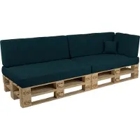 Pokar Coussins de palette Coussins de palette avec housse amovible Canapé de palette, Taille:Lot de 6, Couleur:Vert foncé