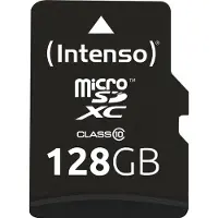 Intenso Carte mémoire Micro SDXC 128 Go Classe 10, noire Noir, taille unique
