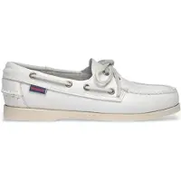 Sebago pour femme. 7000530 Mocassins en cuir Portland blanc (37), Plat, Lacets, Casuel