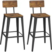Vasagle 2 tabourets de bar LBC078B01 marron