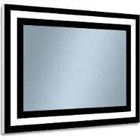 Casa Padrino Miroir de salle de bain de luxe Noir 80 x 2,8 x H. 60 cm - Miroir mural rectangulaire avec éclairage LED - Meubles de salle de bain - Accessoires de salle de bain - Meubles de luxe