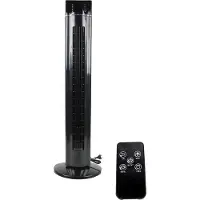 JUNG LIFETIME Ventilateur silencieux avec télécommande & minuterie 107cm noir/argent, 60W, ÉCONOMIE D'ÉNERGIE, oscillation de 75°, ventilateur Ventilateur sur pied pour le sommeil
