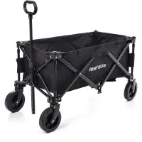 Meteor Chariot pliant tout-terrain, chariot pliant, chariot pliant pour la plage, le jardin, les courses X-300 Noir