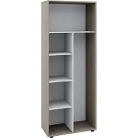 VCM Porte-balais en bois | 6 compartiments | Dimensions: 70 x H. 178 x D. 40 cm | Étagère d'armoire de nettoyage | Sans portes - Vandol