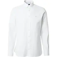 Hackett pour homme. HM3010539 Chemise oxford de coupe ajustée blanche (L), Casuel, Fête, Coton, Classique, Manche longue