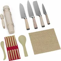 Klarstein Shibui Kit Sushi Complet 15 Pièces - Ensemble Premium avec Couteaux en Acier Inoxydable, Nattes en Bambou & Accessoires, Bazooka Sushi pour Débutants & Pros