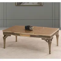 Casa Padrino Luxe Baroque Table basse en bois massif or 120 cm - Meubles de salon baroques