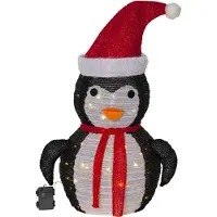 Star Trading Figurine LED Star 'Tecidy', pingouin, 45 LED blanc chaud,