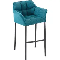 CLP Tabouret de bar Damaso B tissu avec piètement 4 pieds